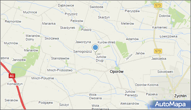 mapa Jurków Drugi, Jurków Drugi na mapie Targeo